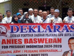 Deklarasi PEJUANG ABW DPD Kota Depok Jawa Barat Siap Mendukung Anies Baswedan sebagai Presiden RI 2024