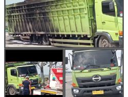 Insiden Kebakaran Mobil Puso Bermuatan Batu Bara Di Tol Jalinsum KM 38, Menuju Arah Pelabuhan ASDP Bakauheni Lamsel
