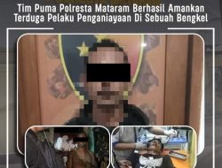 Tim Puma Polresta Mataram Berhasil Amankan Terduga Pelaku Penganiayaan Di Sebuah Bengkel
