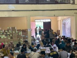 Kapolres Lampung Selatan Pantau Pelipatan Kertas Surat Suara di Gor Kalianda