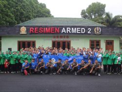 Jalin Silaturahmi, Menarmed 2 Kostrad Gelar Olahraga Bersama KPPN Malang