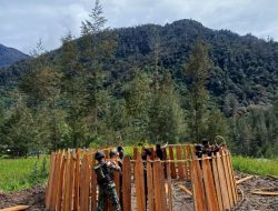 Satgas TNI 300 Siliwangi Buat Honai Untuk Warga di Mayuberi Papua