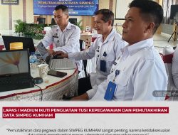 Lapas I Madiun Ikuti Penguatan Tusi Kepegawaian Dan Pemutakhiran Data Simpeg Kumham