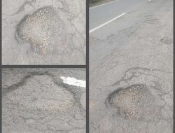 Akibat Jalan Rusak, Satu Hari Tiga Kali Pemotor Terjatuh