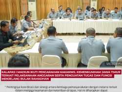 Kalapas I Madiun Ikuti Pengarahan Kakanwil Kemenkumham Jawa Timur Terkait Pelaksanaan Anggaran Serta Penguatan Tugas Dan Fungsi Menjelang Bulan Ramadhan