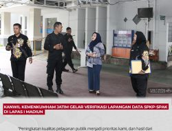 Kanwil Kemenkumham Jatim Gelar Verifikasi Lapangan Data SPKP-SPAK Di Lapas I Madiun