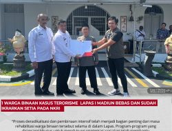 1 Warga Binaan Kasus Terorisme Lapas I Madiun Bebas dan Sudah Ikrarkan Setia pada NKRI