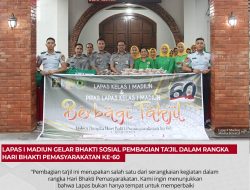Lapas I Madiun Gelar Bhakti Sosial Pembagian Ta’jil dalam Rangka Hari Bhakti Pemasyarakatan ke-60