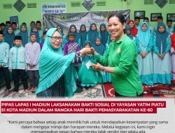 PIPAS Lapas I Madiun Laksanakan Bhakti Sosial Di Yayasan Yatim Piatu 51 Kota Madiun Dalam Rangka Hari Bhakti Pemasyarakatan Ke 60