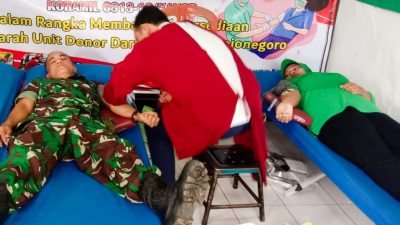 Peduli Sesama, Koramil Kanor Bojonegoro gelar Bakti Sosial Donor Darah