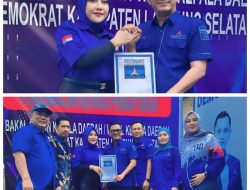 Miranti Karim Sanusi, Dikawal ketum Laskar Lampung Indonesia Ambil Formulir Pendaftaran Di Partai Demokrat