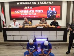 Konferensi Pers Polres Blitar, Tangkap Pengedar Ganja dengan BB Senilai Rp 140 Juta