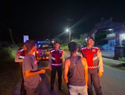 Patroli Malam Satsamapta Polres Landak Ciptakan Rasa Aman