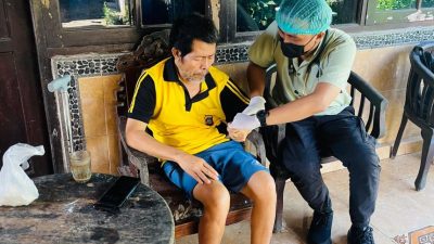 Si Dokkes Polres Karangasem Laksanakan Giat Home Visit Pada Personil Yang Mengalami Sakit Kronis