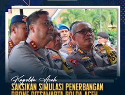 Kapolda Aceh Saksikan Simulasi Penerbangan Drone Ditsamapta Polda Aceh