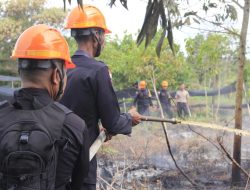 Respon Cepat Tim SAR Satbrimob Polda Kalbar Padamkan Api Karhutla
