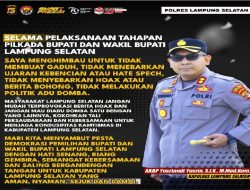Pasca Tahap Pedaftaran Paslon, Kapolres Lamsel AKBP Yusriandi Yusrin ajak jaga kamtibmas yang harmonis.