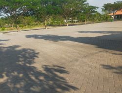 Pembangunan Pavingisasi di halaman Pasar Desa Sebani Sudah Rampung