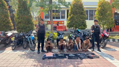 Polres Gresik Amankan Gerombolan Pemuda Bawa Sajam Diduga Hendak Tawuran