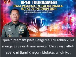 Semarak HUT Ke-79, TNI Gelar Open Tournament Piala Panglima TNI