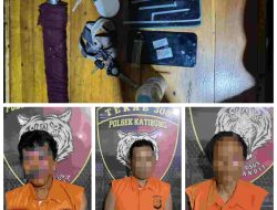 Tiga Pria Ditangkap Polisi Saat Mengonsumsi Sabu di Pos Satpam Katibung, Lampung Selatan