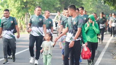 Perkuat Soliditas, Keluarga Besar Kodim Bojonegoro Gelar Jalan Sehat Bersama