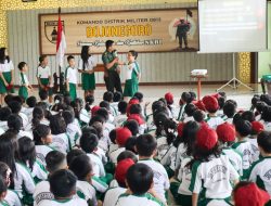 Tumbuhkan Jiwa Nasionalisme, Ratusan Pelajar dibekali Wasbang dan Bela Negara oleh TNI Kodim Bojonegoro