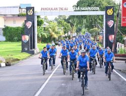 Danlanud Sultan Hasanuddin Olahraga Bersama Ribuan Prajuritnya