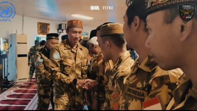 Satgas TNI Konga UNIFIL Kumandangkan Gema Takbir Di Green Hill Naqoura