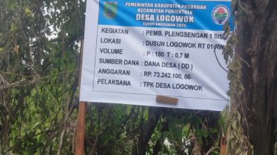 Pemerintah Desa Logowok Laksanakan Pembangunan TPT Jalan Desa Gunakan Dana Desa 2025