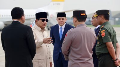 Panglima TNI Sambut Kedatangan Presiden RI Usai Lawatan ke Timur Tengah