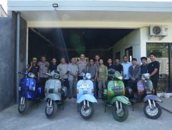 Kapolres Gowa bersama para pencinta Vespa Hadiri pembentukan Komunitas Vespa di Gowa