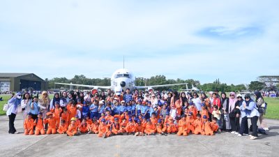 Ribuan Siswa Antusias Ikuti Kunjungan Kedirgantaraan di Lanud Sultan Hasanuddin