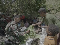 Bantu Perokonomian Petani di Papua, Satgas Yonif 715/Mtl Borong Hasil Tani