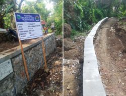 Pemerintah Desa Lumbang Telah Selesaikan Proyek Pembangunan Tembok Penahan Tanah (TPT)