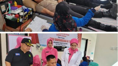 Peringati Hari Bhayangkara ke-79, Polresta Banyuwangi Gelar Donor Darah hingga Vaksin Influenza