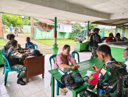 Tingkatkan Kesejahteraan Warga, Satgas Yonif 126/KC Adakan Bakti Kesehatan di Mindiptana