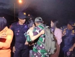 TNI Kerahkan Unsur Laut untuk Evakuasi Kapal Terbakar KM Barcelona VA di Perairan Talise, Minahasa Utara