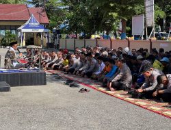 Polres Kolaka Bersama Mahasiswa, Komunitas Ojek, Maxim Gelar Sholat Ghaib dan Doa bersama