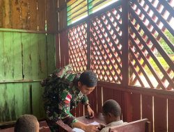 Tanamkan Jiwa Nasionalisme dan Patriotisme, Satgas Yonif 126/KC Mengajar di SD Inpres Ican