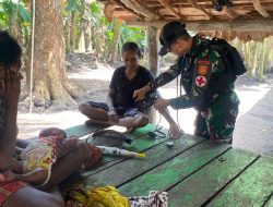 Satgas Yonif 312/KH Peduli Kesehatan Warga Rawabiru