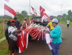 Semarak Merah Putih Warnai Jalan Menuju Tugu Nol Kilometer Sota