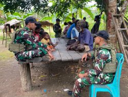 Satgas Yonif 312/KH Eratkan Silaturahmi Lewat Anjangsana di Perbatasan
