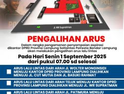 “Aksi di DPRD Lampung, Satlantas Alihkan Arus Lalu Lintas dan Imbau Warga Tunda Perjalanan”
