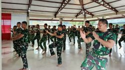 Latih Ketangkasan Prajurit, Kodim 1710/Mimika Gelar Latihan Pencak Silat Militer