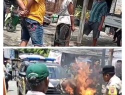 Viral,! Vidio Maling Motor di Jojoran Surabaya Nyaris Tewas Dibakar Warga