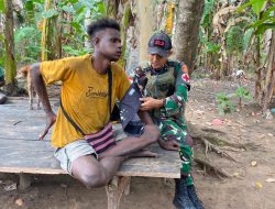 Satgas Yonif 312 Ajarkan Pola Hidup Sehat di Rawabiru