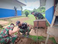 Dari Batas Negeri untuk Generasi: Satgas Yonif 312/KH Perbaiki Sekolah Papua