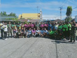 Koramil Timika Gelar Komsos Kreatif Bersama Warga Lewat Lomba Bola Voli