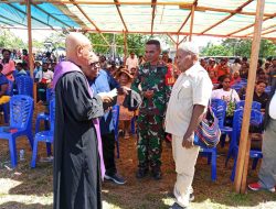 Agar Berjalan Dengan Aman dan Khidmat, Babinsa Koramil Agimuga Hadiri Sekaligus Amankan Jalannya Ibadah Rekonsiliasi Umat Katolik